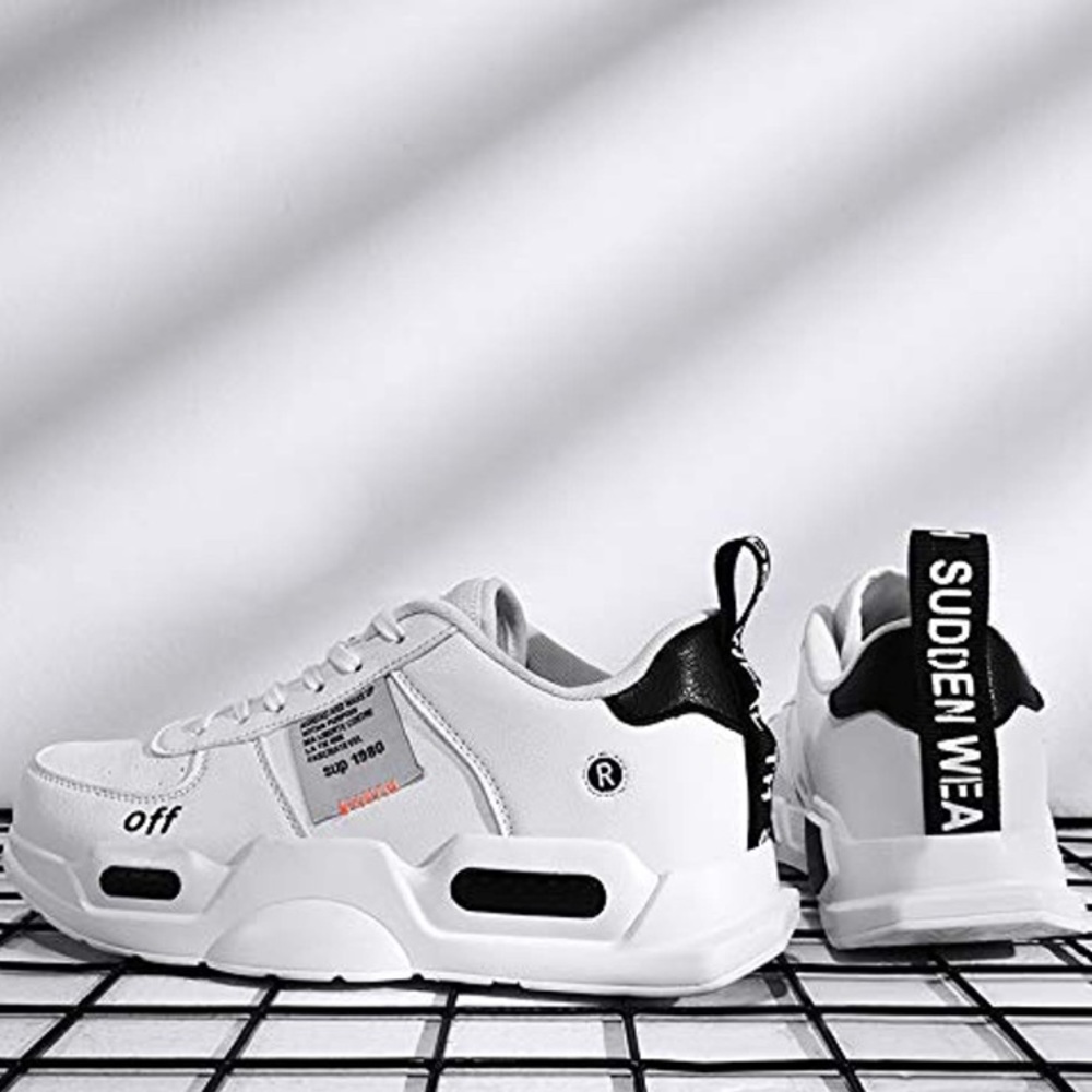 Unisex Low Top  Sport Athletic Shoes-White - Picture 4 of 8